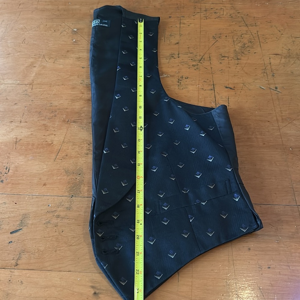 Polo Ralph Lauren vest black silk formal evening dress single breasted unique - Picture 17 of 17